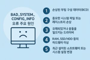 BAD_SYSTEM_CONFIG_INFO 오류 해결 방법 본문 이미지