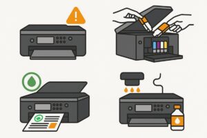 Epson Expression 인쇄 흐림·줄 생김·색 번짐 해결법 – 출력 품질 복구 가이드 본문 이미지