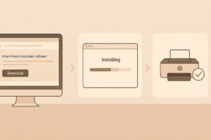 HP Smart Tank 5100 드라이버 설치 단계 인포그래픽