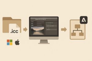 Canon 프린터 ICC 프로필 설정 단계 인포그래픽