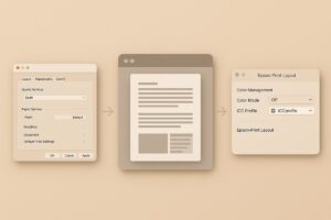 Epson SureColor 잉크 절약 설정 단계 인포그래픽