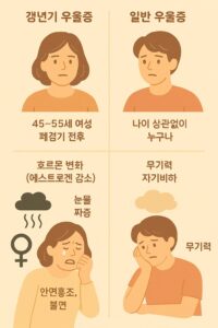 갱년기 우울증 vs 일반 우울증 – 헷갈리기 쉬운 차이 본문 이미지