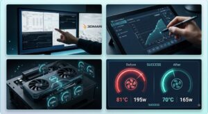 GPU 언더볼팅 전압 클럭 곡선 조절과 모니터링을 통해 온도와 전력 소모를 개선한 본문 이미지
