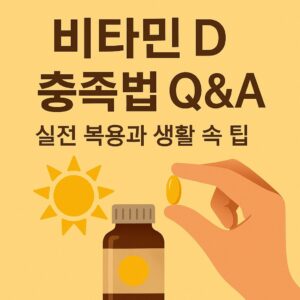비타민 D 복용법 Q&A – 실전 복용과 생활 속 팁 본문 이미지