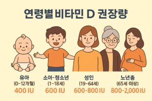 연령별 비타민 D 권장량 – 성장기부터 노년까지 본문 이미지