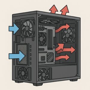 케이스 쿨링 공기 흐름 일러스트