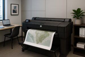 HP DesignJet 플로터 드라이버 설치 장면