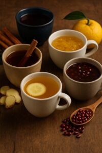 겨울 면역력, 따뜻한 차, 생강차·유자차·계피차·홍차·팥차