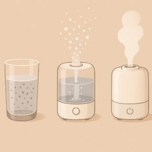 가습기 수돗물과 증류수 차이 인포그래픽, 초음파식 하얀 가루 vs 가열식 수증기 비교