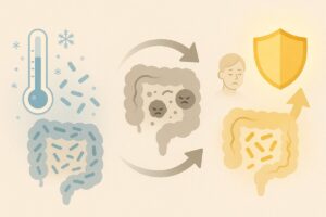 겨울 장 건강 회복 인포그래픽