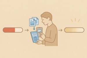 구글 드라이브와 MYBOX 용량 확보 과정, 중복 파일 삭제 후 공간이 확보되는 3단계 인포그래픽.