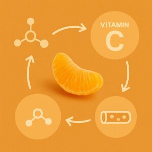 귤 효능의 에너지 회복과 면역 강화 흐름을 시각화한 인포그래픽