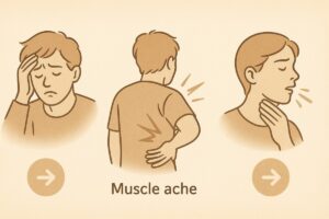 독감 초기증상 흐름 인포그래픽