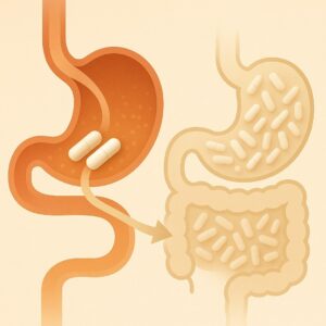 프로바이오틱스의 공복 섭취 시 장내 생존 과정