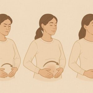 겨울철 복식호흡 단계 흐름을 나타내는 3단계 아이콘 인포그래픽