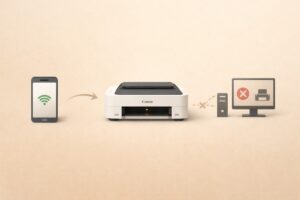 모바일 PC 캐논 프린터 인쇄 안됨 비교