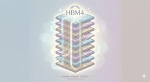 2026 반도체 슈퍼사이클 핵심 기술인 HBM4 고대역폭 메모리의 고속 데이터 처리 구조를 시각화한 아이콘