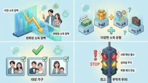2026년 완화된 신혼부부 및 출산 가구 특별공급 소득 기준 및 부적격 주의사항 요약 인포그래픽