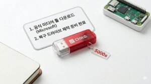 다이소 5000원 USB로 윈도우 순정 설치/복구 드라이브 제작하는 법 수동 순서에 필요한 준비물 이미지