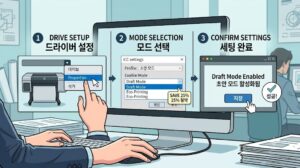 2026년 최신 HP Z6200 포스터 출력 색감 맞추기 가이드에 따라 컴퓨터 화면에서 ICC 프로파일 매칭 단계를 조작하는 모습