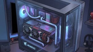 윈도우11 AMD 그래픽 카드 게임 실행 오류 커스텀 수랭 PC 내부