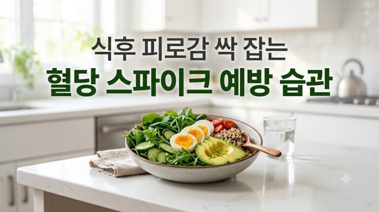 식후 피로감을 예방하는 혈당 스파이크 식사 습관과 신선한 샐러드 보울 식단