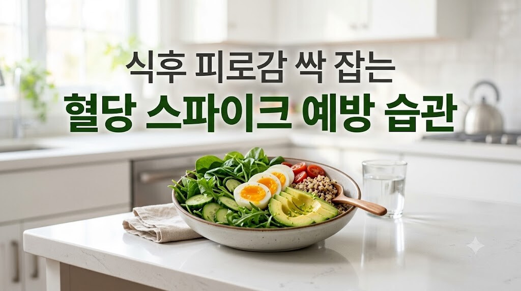 식후 피로감을 예방하는 혈당 스파이크 식사 습관과 신선한 샐러드 보울 식단