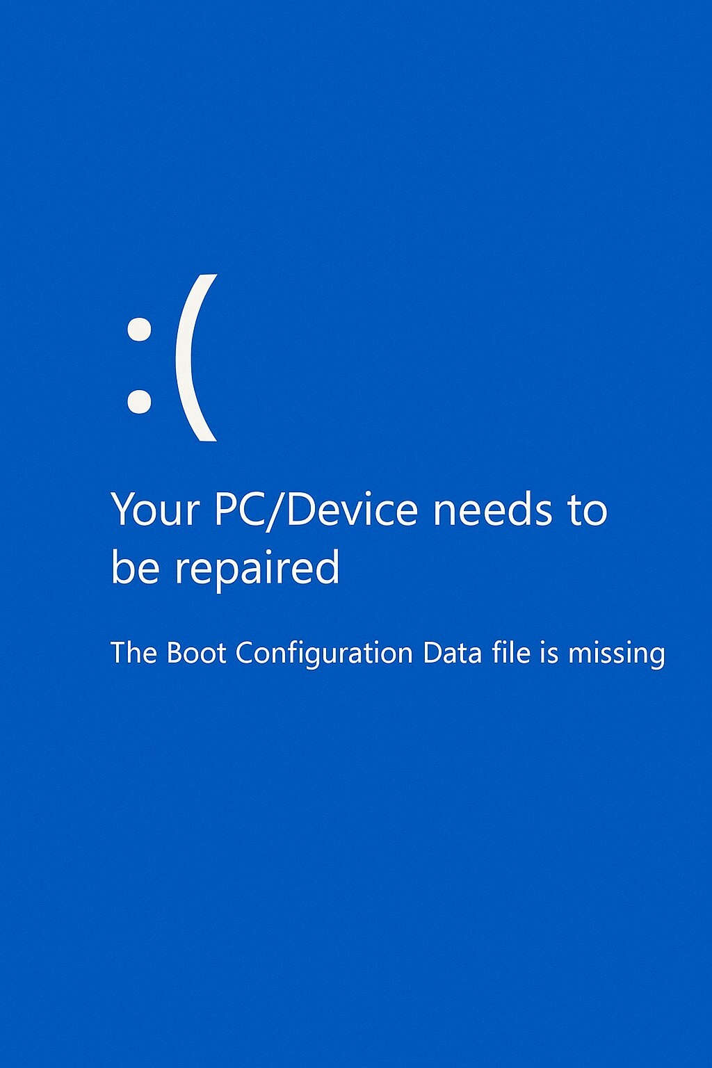 Windows 부팅 오류 해결 가이드 – BCD 구성 실패 시 조치법 대표 이미지