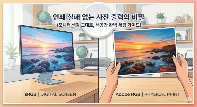 인쇄 품질을 결정하는 Adobe RGB vs sRGB 차이 비교 가이드