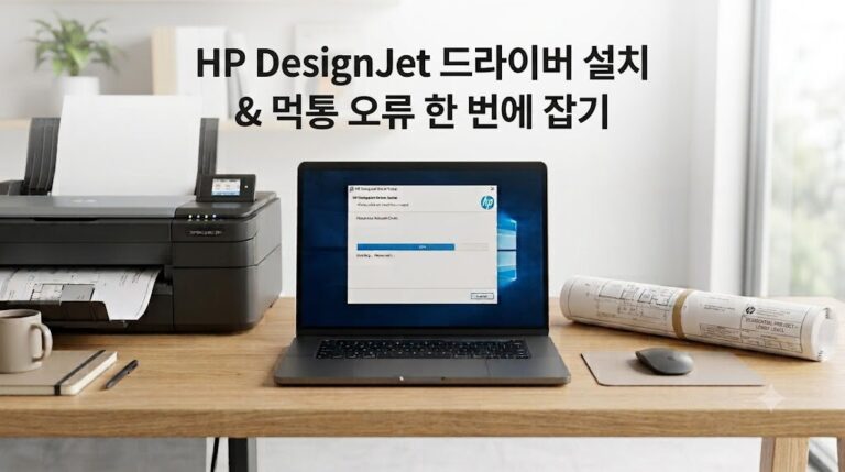 HP DesignJet 드라이버 설치 및 유틸리티 먹통 오류 해결 방법 안내 이미지