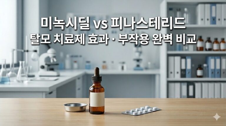 미녹시딜 vs 피나스테리드 탈모 치료제의 효과와 부작용을 비교하는 가이드 이미지