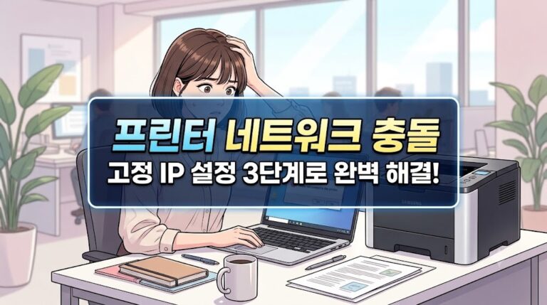 프린터 네트워크 충돌 해결법: 2026년 최신 고정 IP 설정 완벽 가이드
