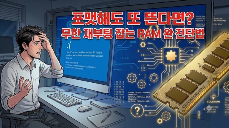 2026년 윈도우11 블루스크린 해결법, 무한 재부팅 유발하는 RAM 오류 완벽 진단 가이드