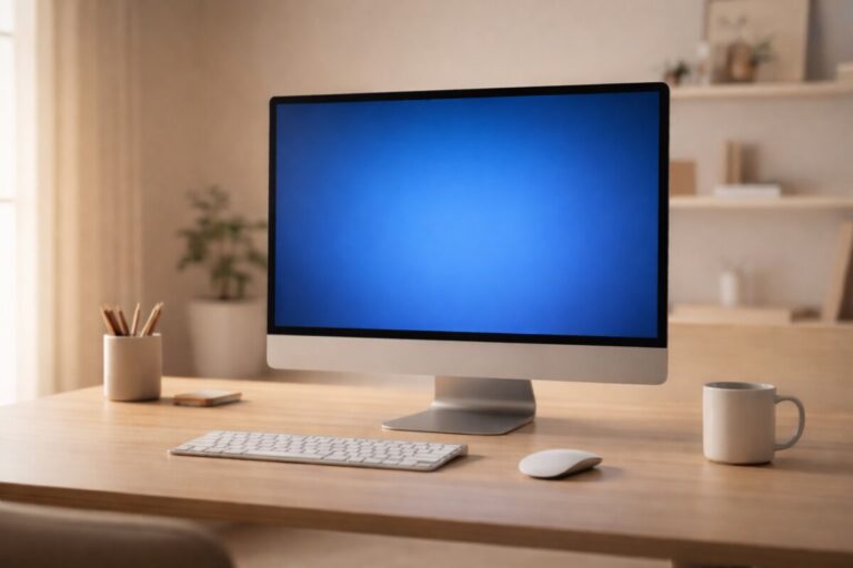 DPC_WATCHDOG_VIOLATION 블루스크린 오류가 나타난 Windows 컴퓨터 화면과 문제 해결을 위한 홈 오피스 환경