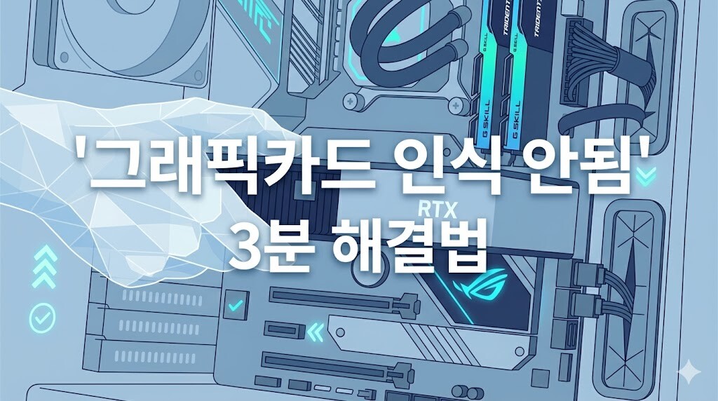 그래픽카드 인식 안됨 일러스트, 외장그래픽 인식 오류, 장치관리자 그래픽카드