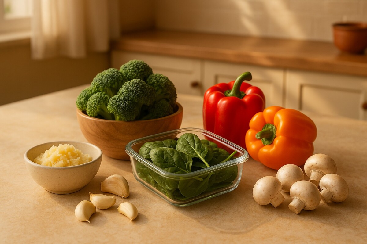 식재료 냉장 보관 영양소 감소 상황을 보여주는 냉동 준비 식재료 장면