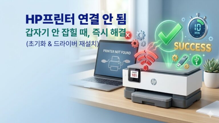 HP 프린터 연결 안됨 오류를 설정 초기화와 드라이버 재설치로 해결하는 가이드 썸네일