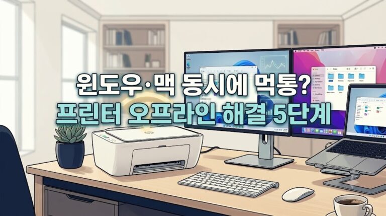 윈도우와 맥북 환경에서 프린터 오프라인 해결을 위한 5단계 점검 가이드 썸네일 이미지