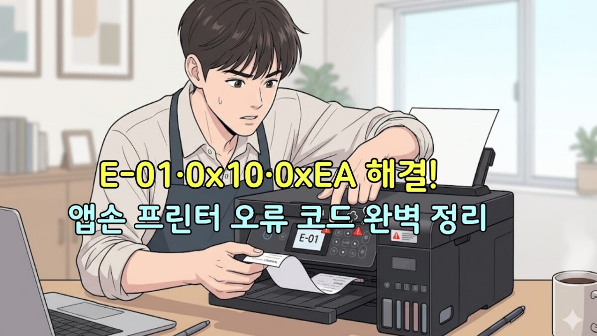 Epson 프린터 오류 코드를 확인하며 기기 내부의 이물질을 제거하고 직접 문제를 해결하는 과정