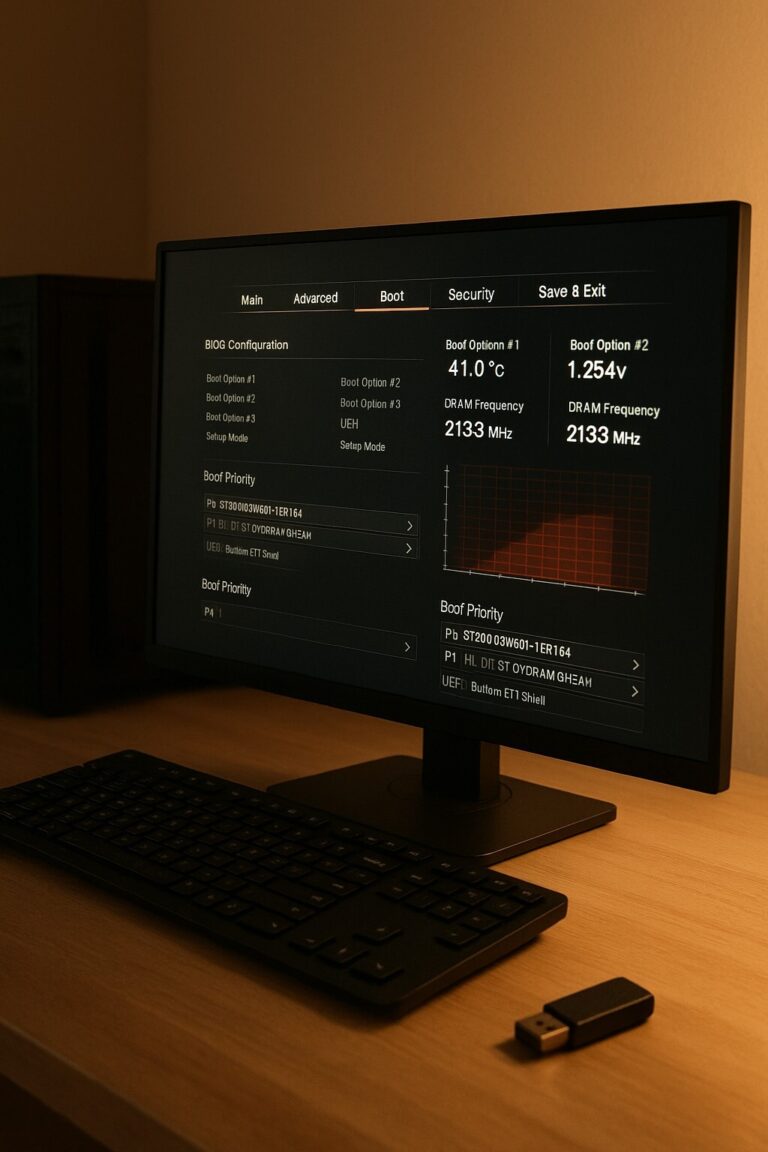 BIOS 업데이트 과정의 안전 절차를 표현한 베이지톤 프리미엄 기술 이미지