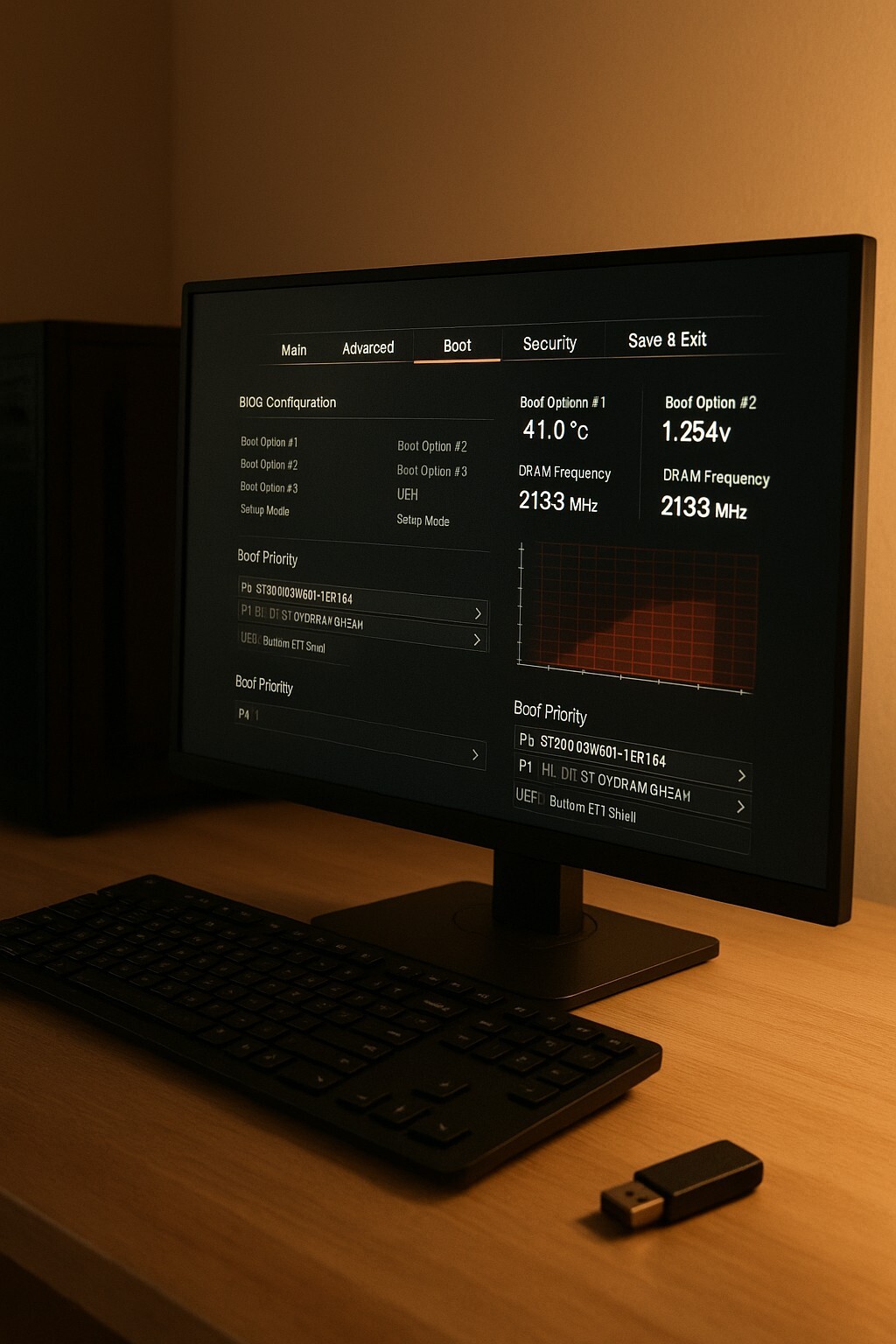 BIOS 업데이트 과정의 안전 절차를 표현한 베이지톤 프리미엄 기술 이미지
