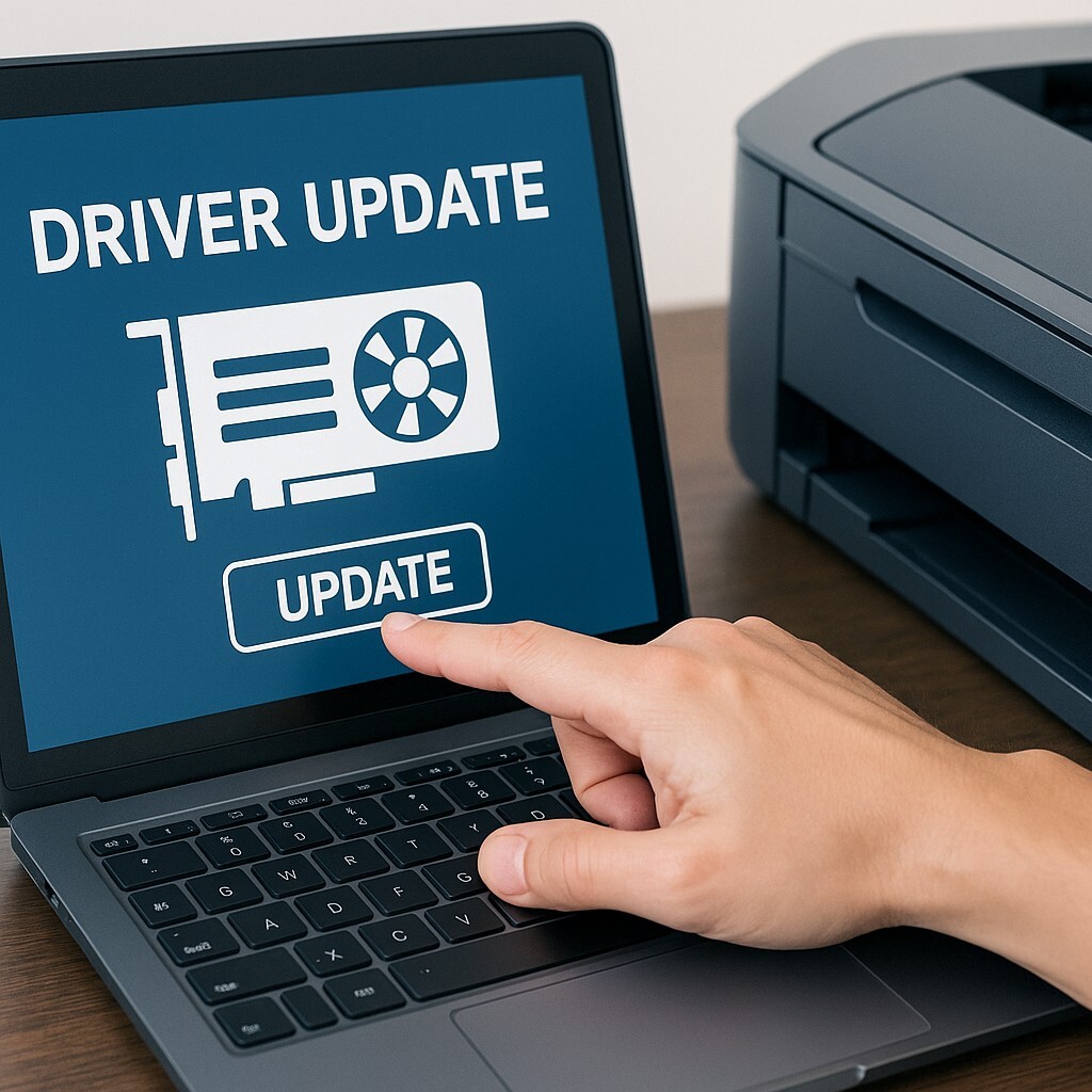 프린터 드라이버 업데이트 하는 장면 이미지