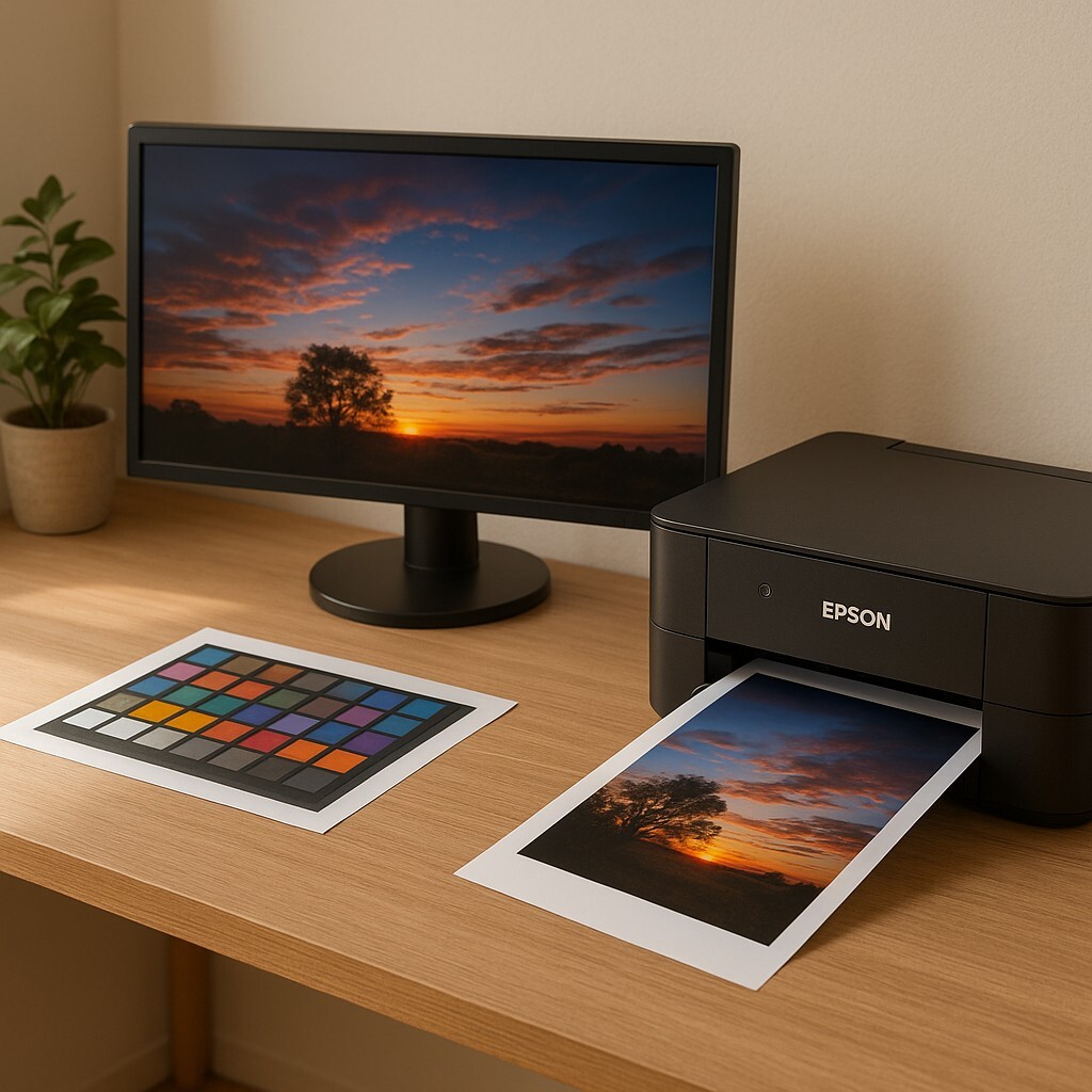 Epson 프린트 색상 관리 ICC 프로파일 설정을 설명하는 대표 이미지