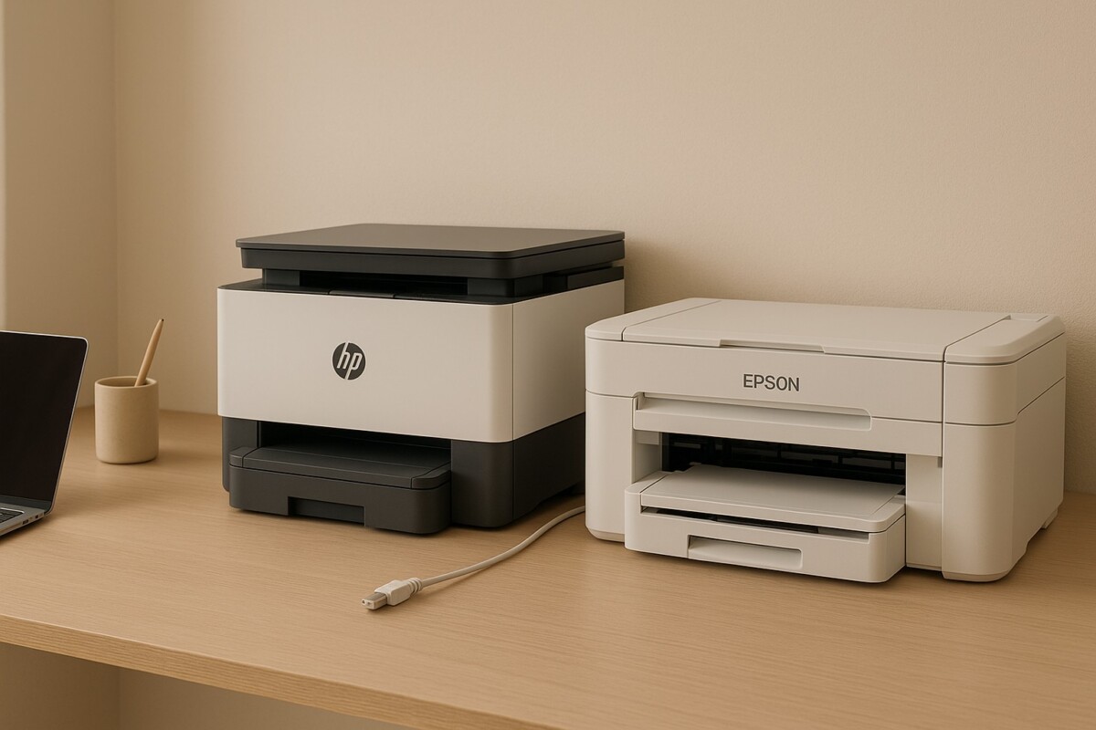 네트워크 프린터 속도 저하 해결을 표현한 워크스페이스 장면