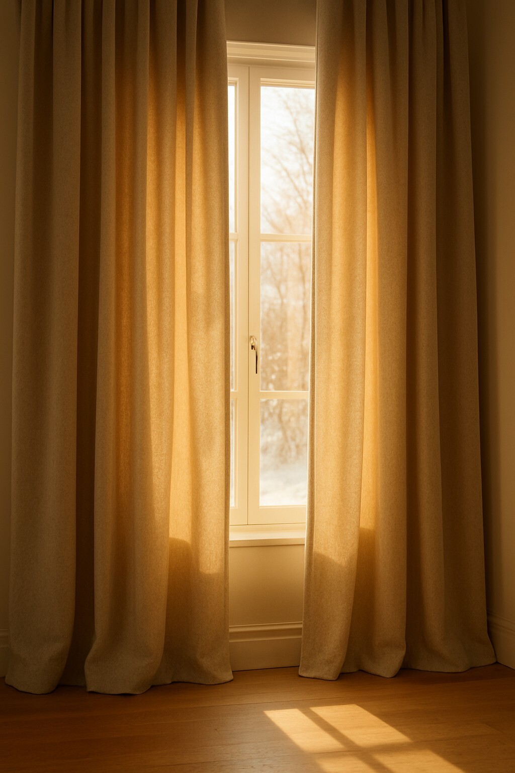 무게감 있는 단열 커튼으로 난방비 절약 효과를 높이는 따뜻한 겨울 인테리어