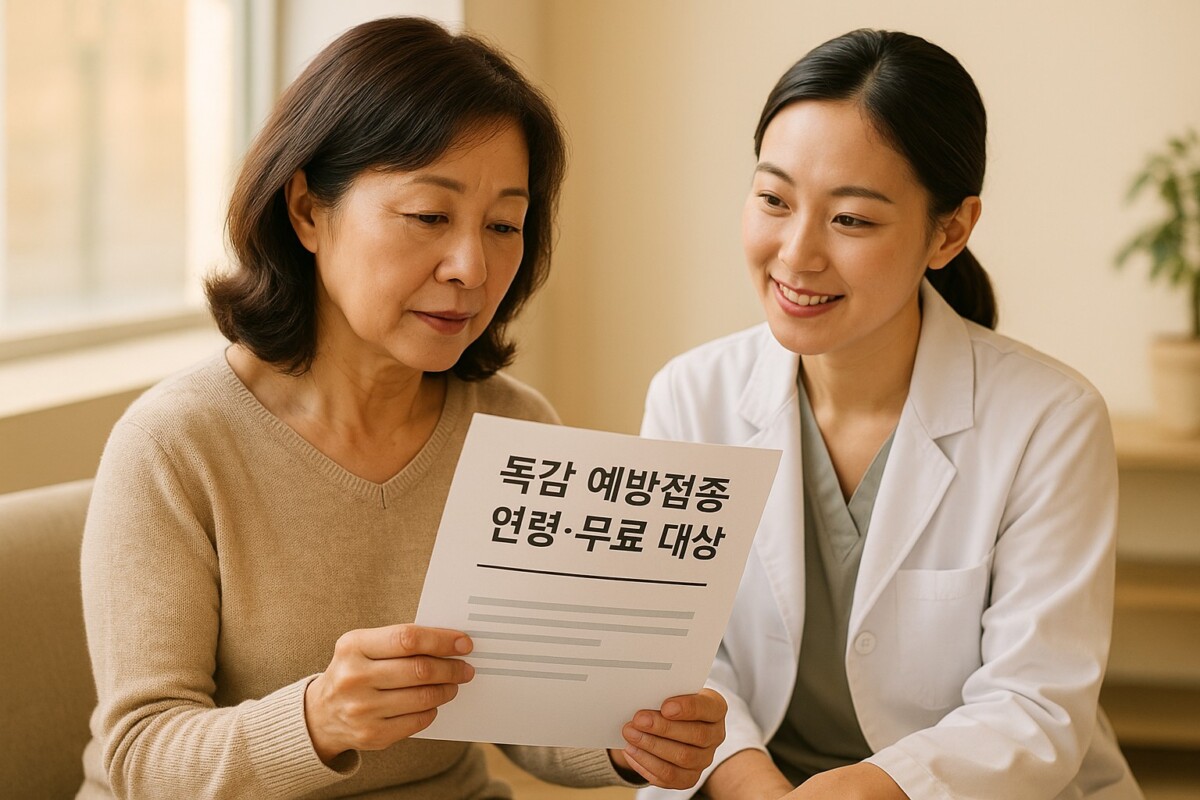 독감 예방접종 무료 대상과 연령 기준, 보건소 접종 장면