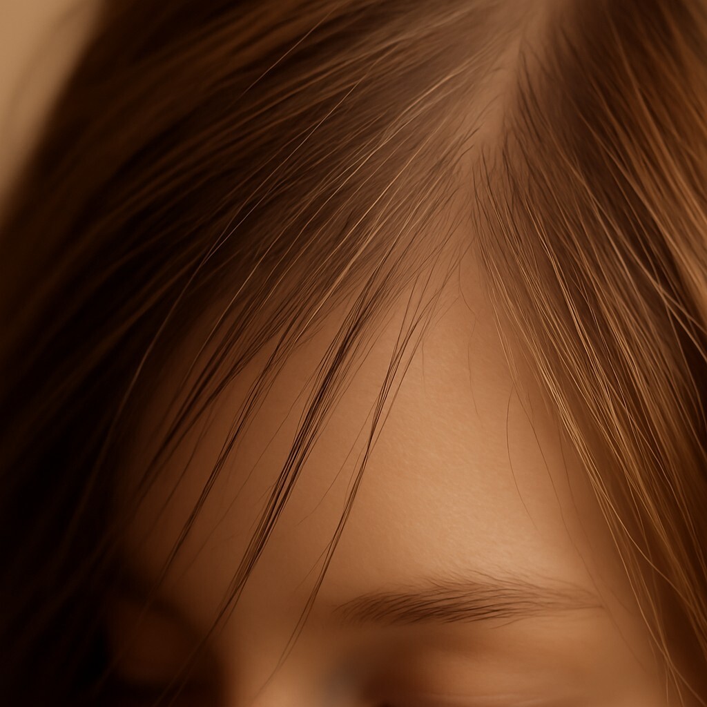 두피 열이 반복될 때 가장 먼저 달라지는 것들, 초기 모발 두께 변화가 보이는 따뜻한 이미지