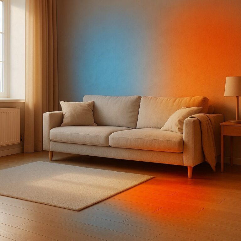 보일러 순환 안 될 때 한쪽만 따뜻한 방의 단면을 표현한 이미지