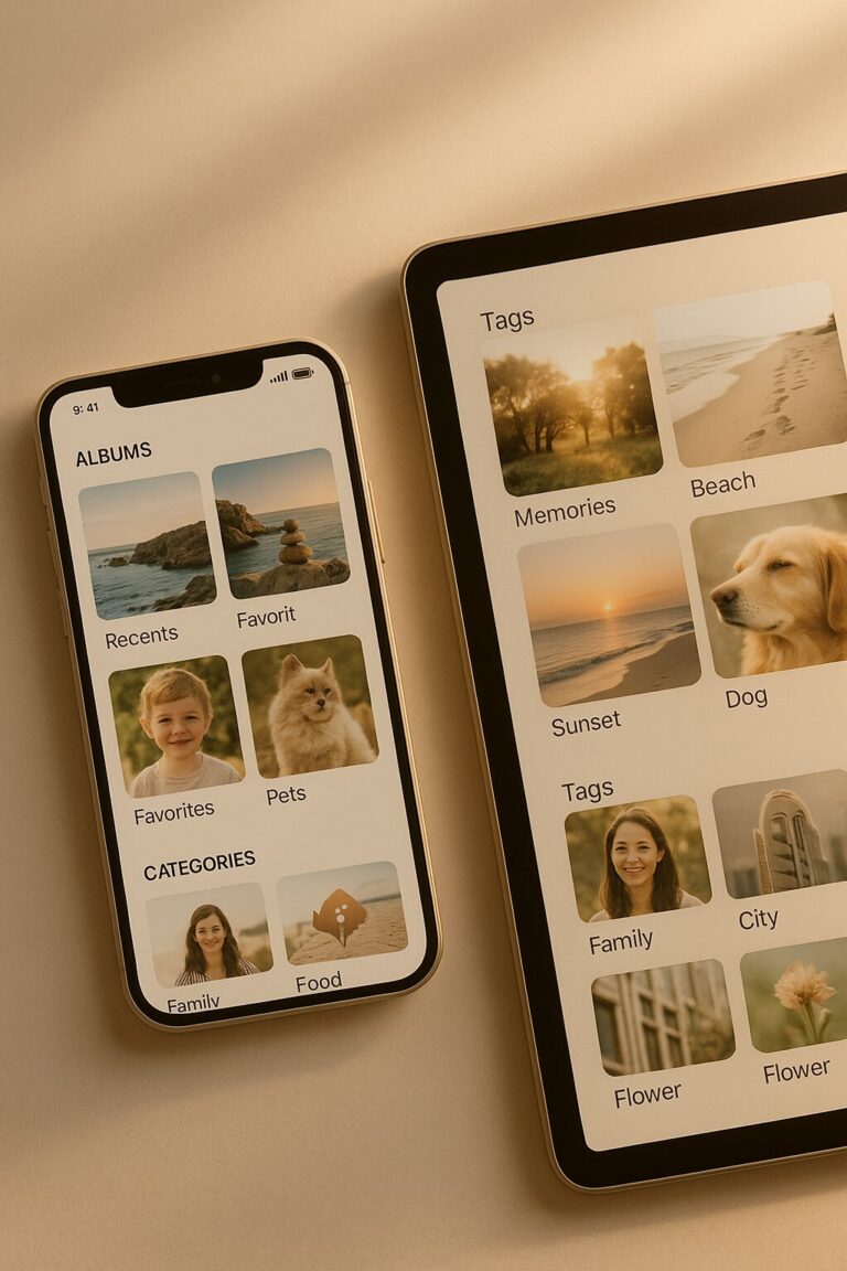 사진 정리 어플, AI 자동 앨범 화면