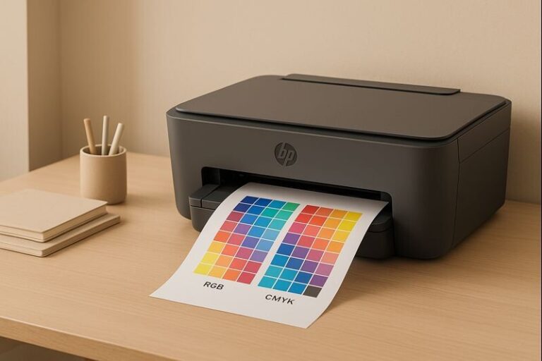 HP 프린터 색상 문제를 점검하는 장면